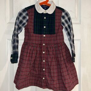 Ralph Lauren Kids Plaid Polo Dress - Red, Green, and White